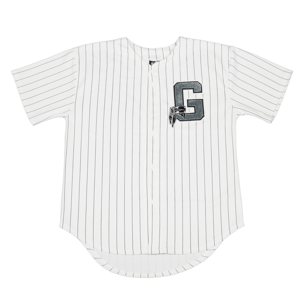 Varsity G "Home" Baseball Jersey [White Pinstripes]